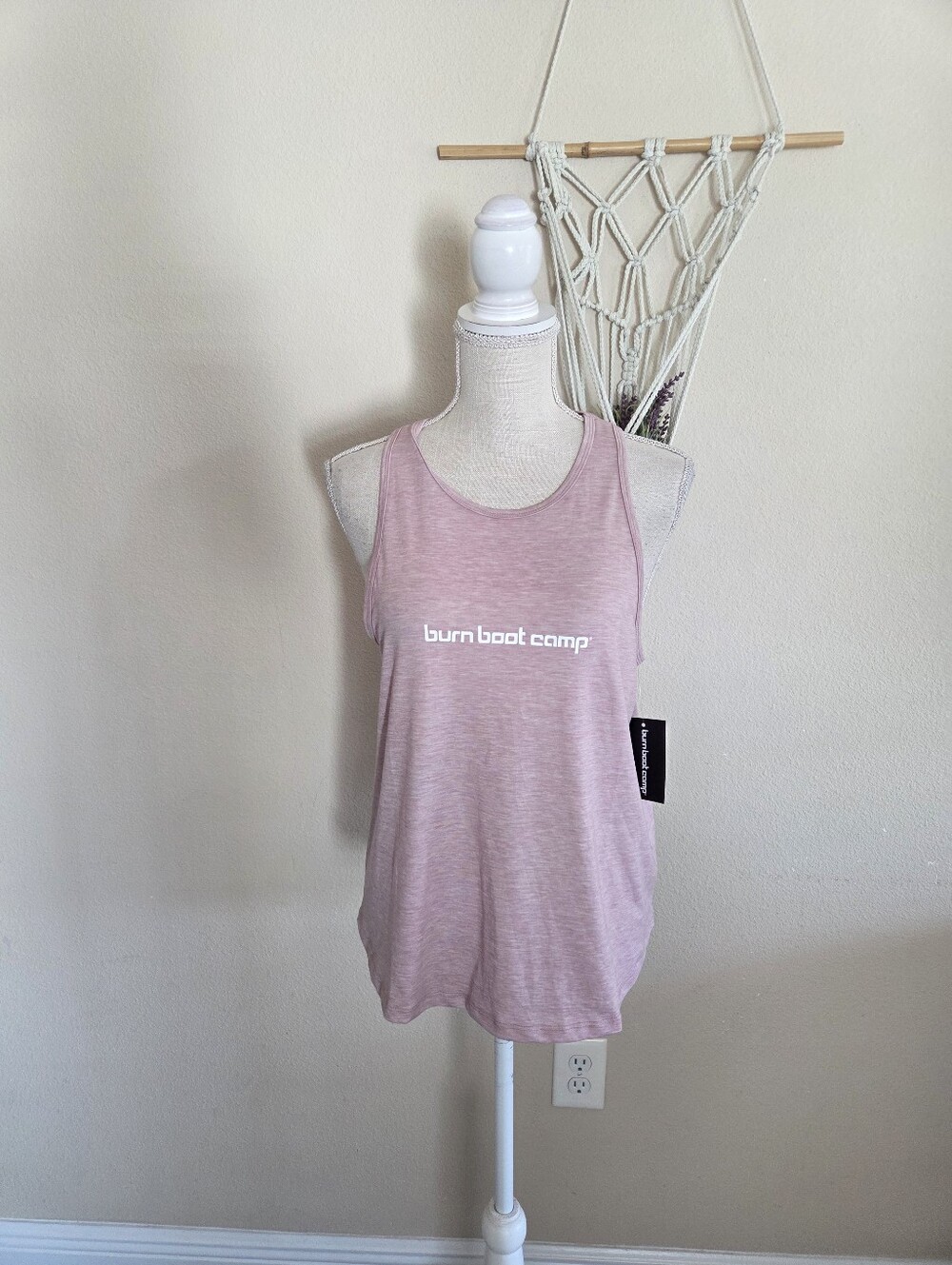 Burn Boot Camp Pink Heathered Tank Size XL NWT